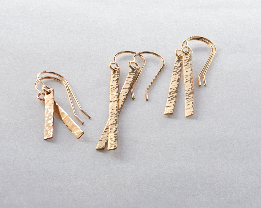 Hammered Bar Earrings