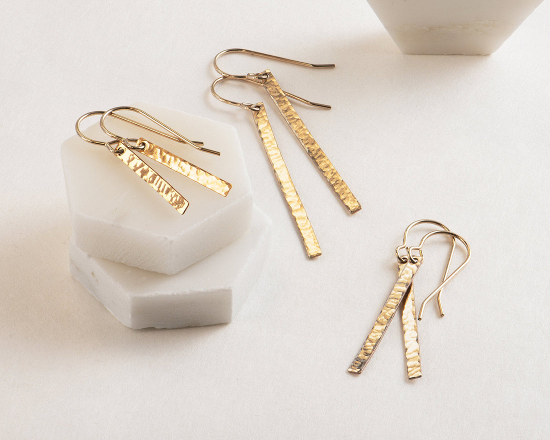 Hammered Bar Earrings