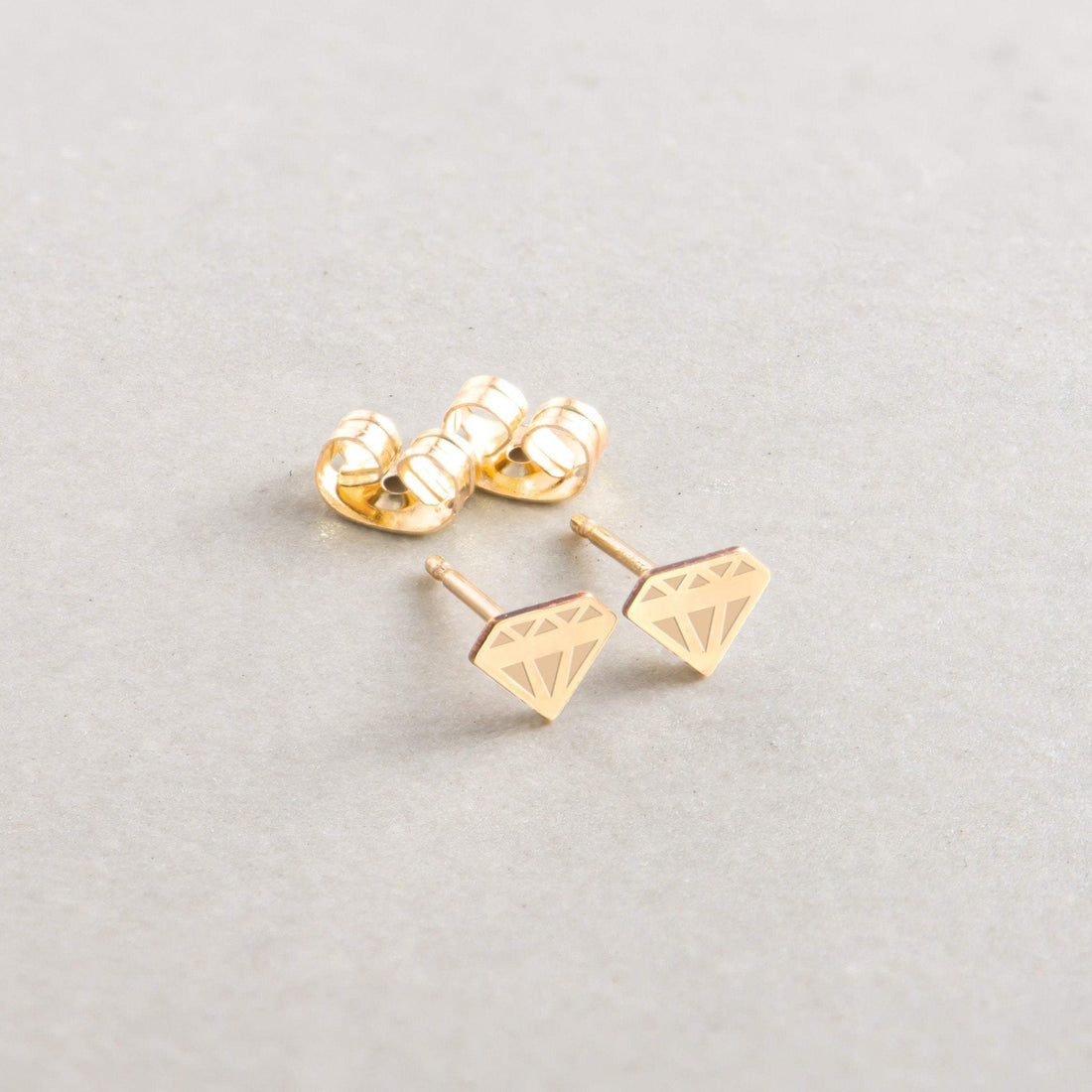 Gold Diamond Stud Earrings