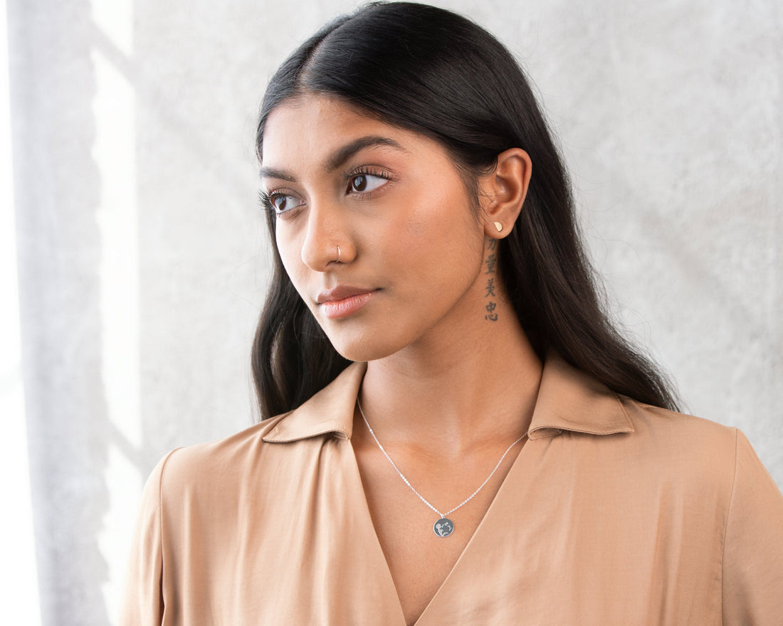 Gold Half Moon Stud Earrings