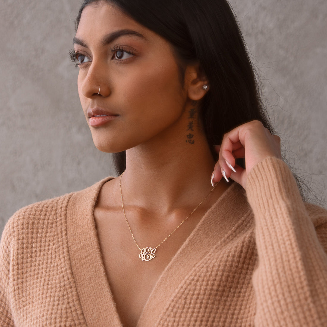 Script Monogram Initial Necklace