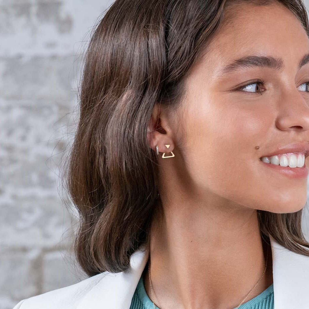 Open Triangle Stud Earrings