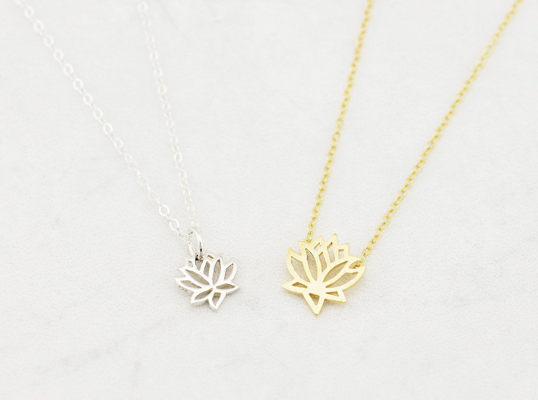 Openwork Lotus Pendant Necklace