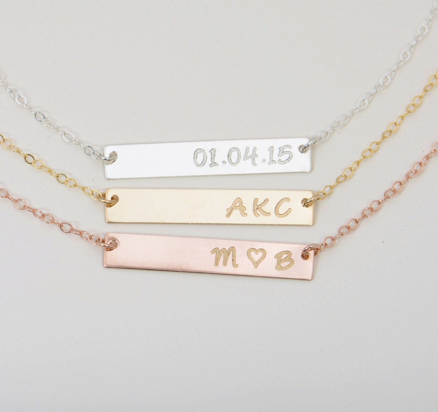 Personalized Initial Bar Necklace