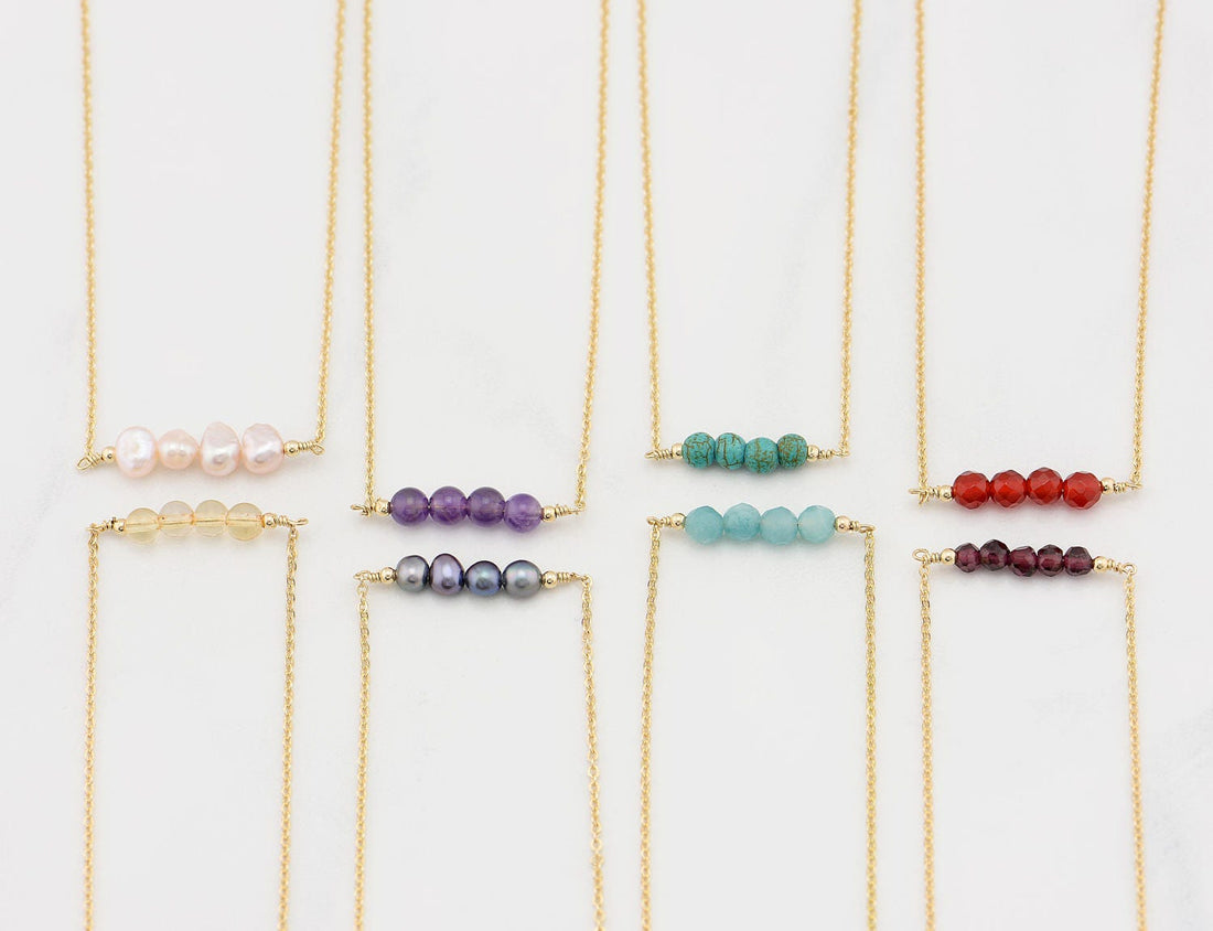 Gemstone Bar Necklace
