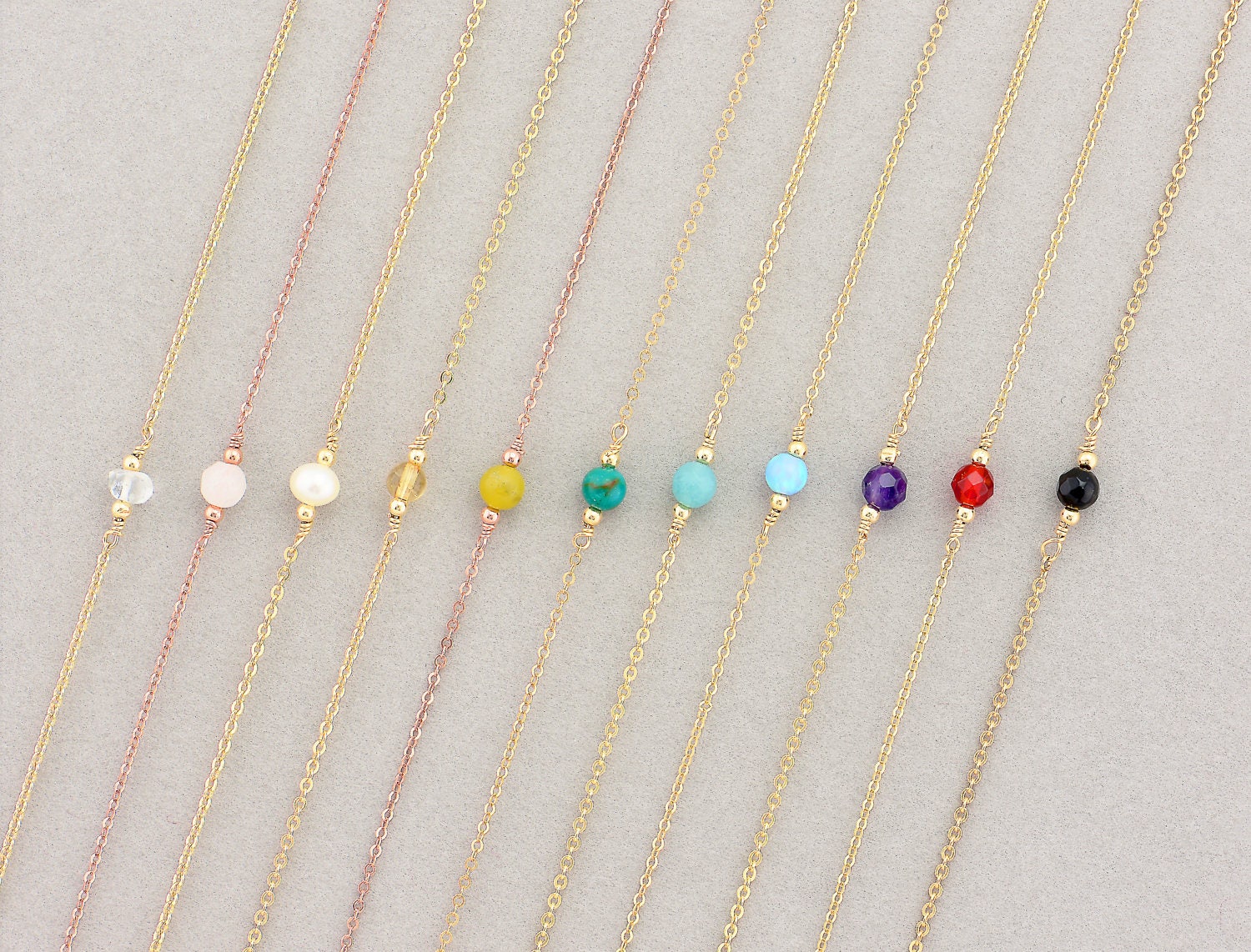 Dainty Layering Gemstone