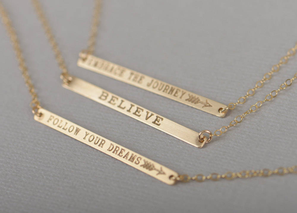 Engraved Name Bar Necklace