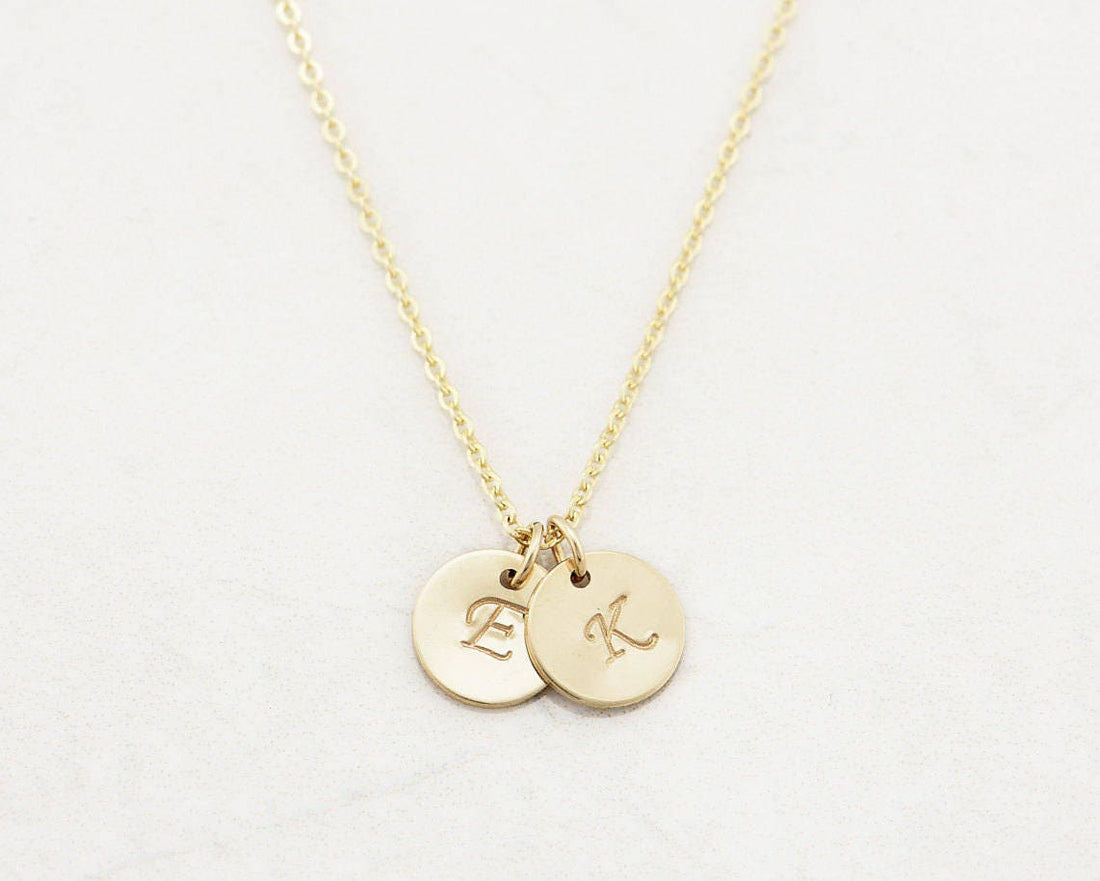 Initial Disc Pendant Necklace