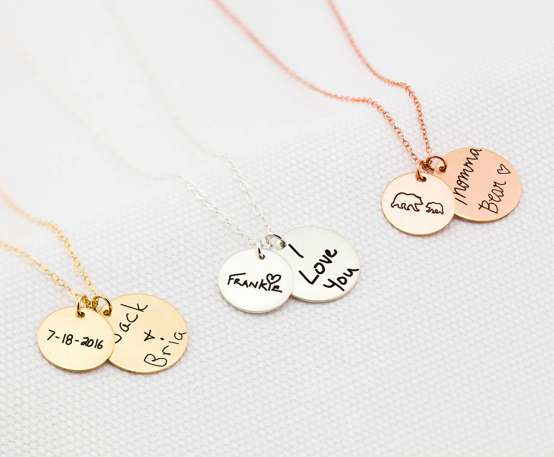 Engraved Disc Message Necklace