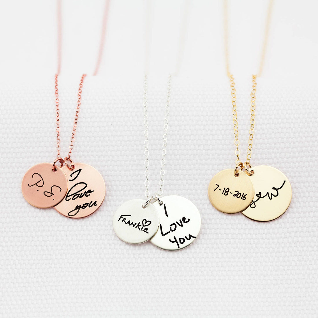 Engraved Disc Message Necklace