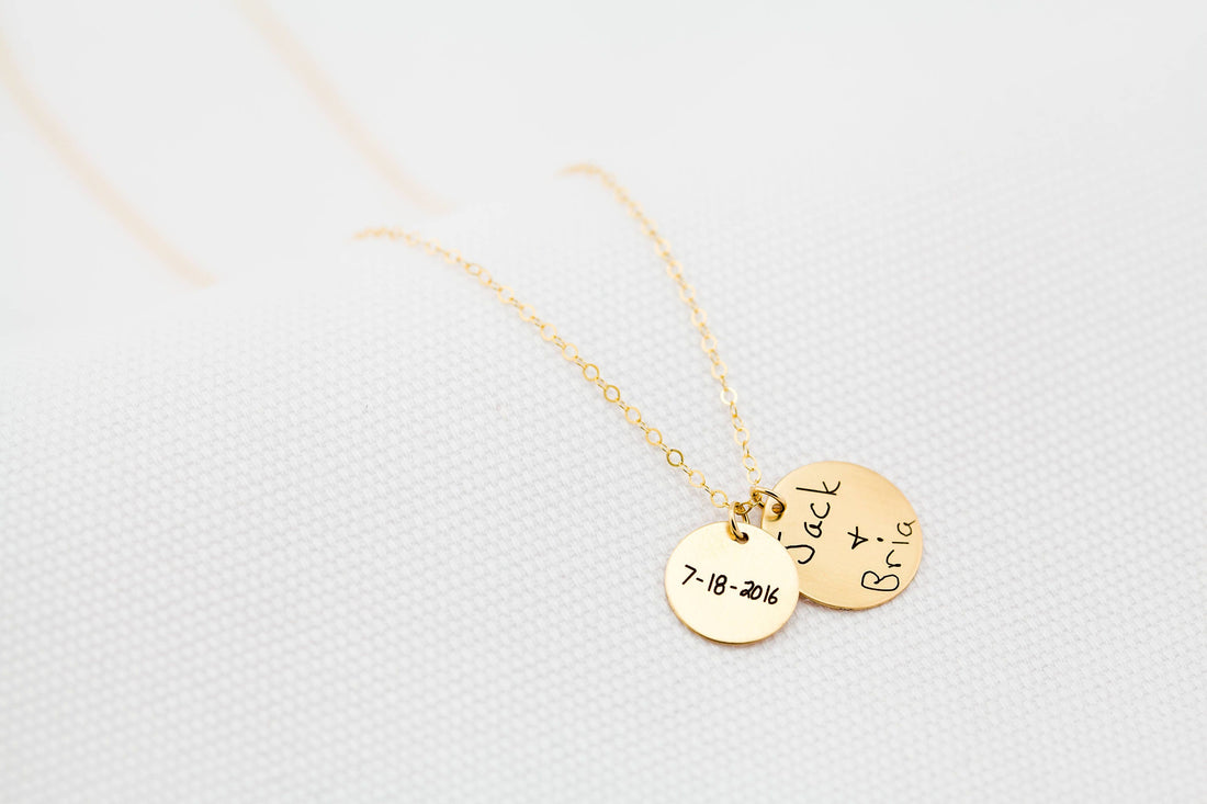Engraved Disc Message Necklace