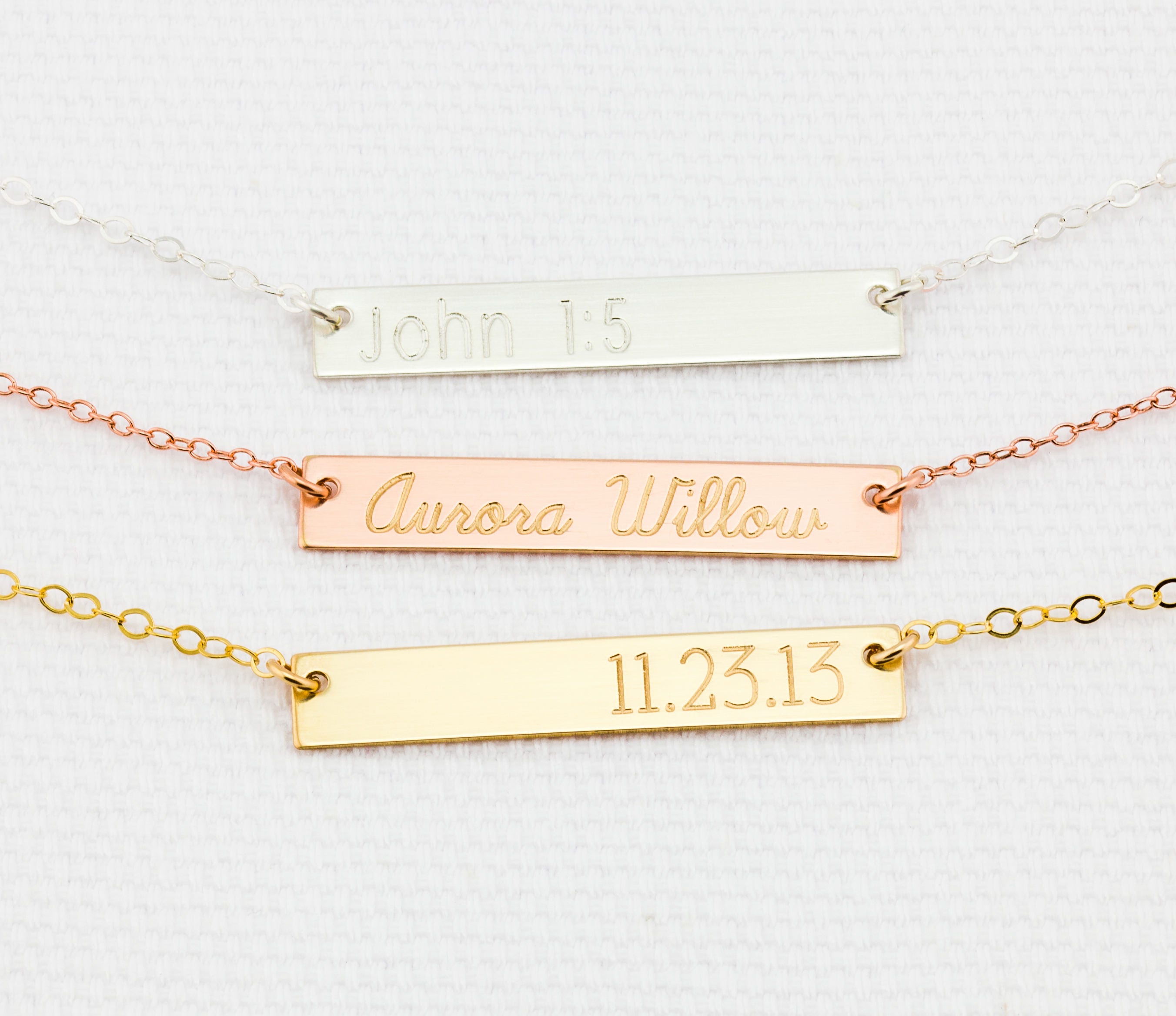 Engraved Nameplate Bar Pendant