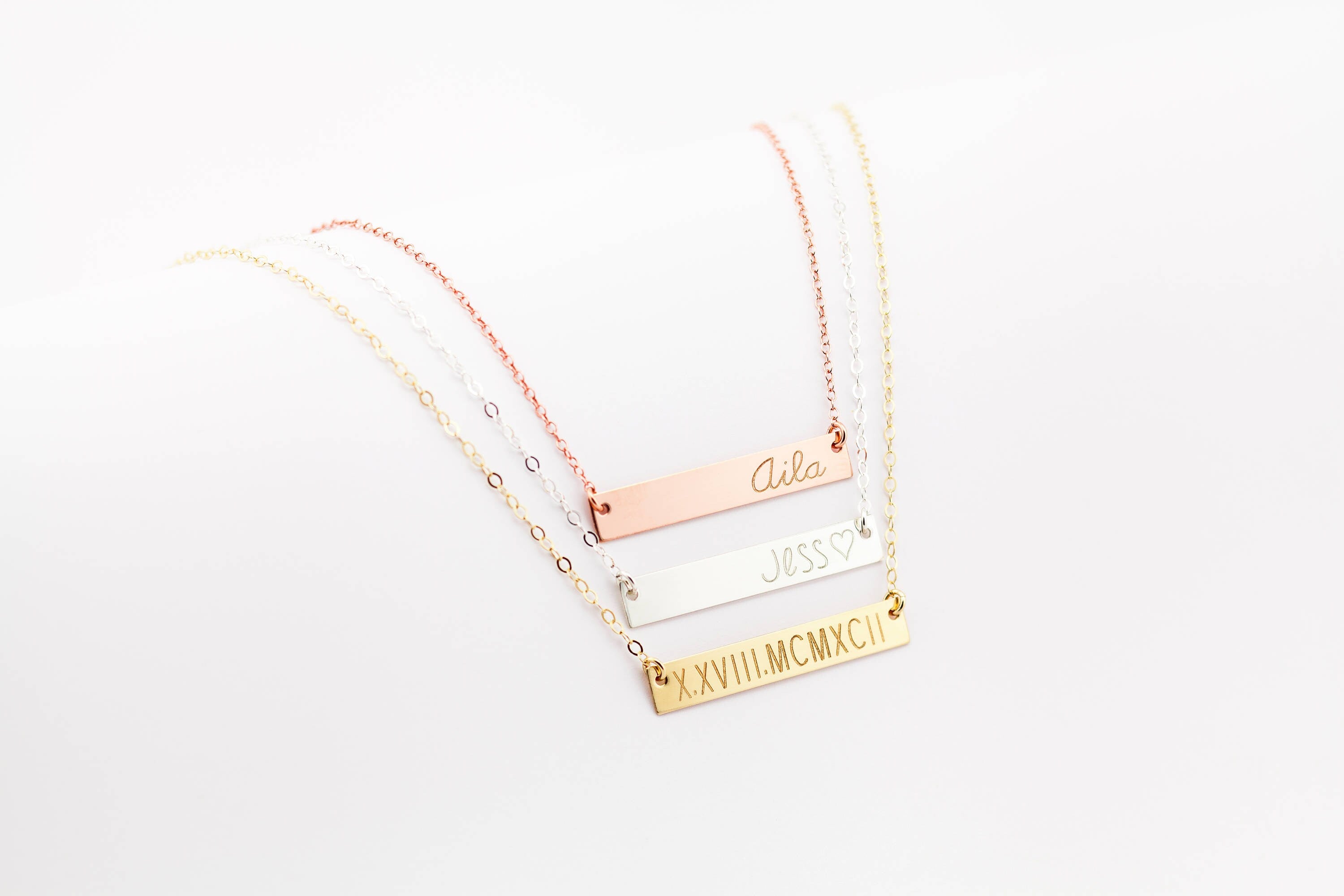 Engraved Bar Name Necklace