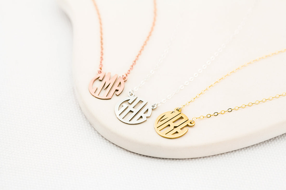Circle Monogram Pendant Necklace