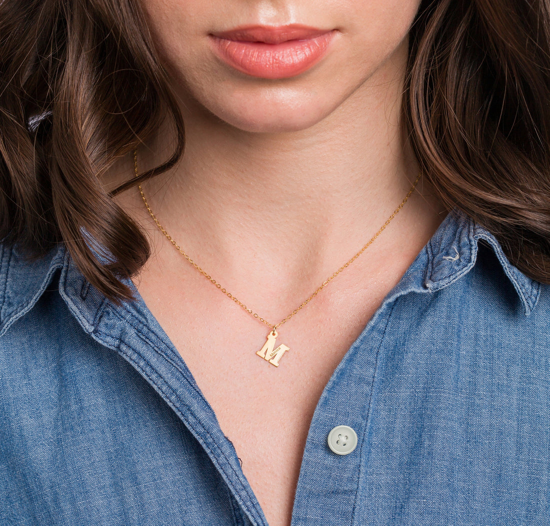 Block Initial Letter Necklace