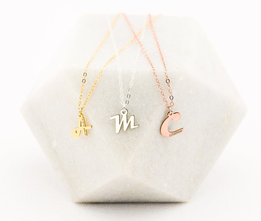Block Initial Letter Necklace
