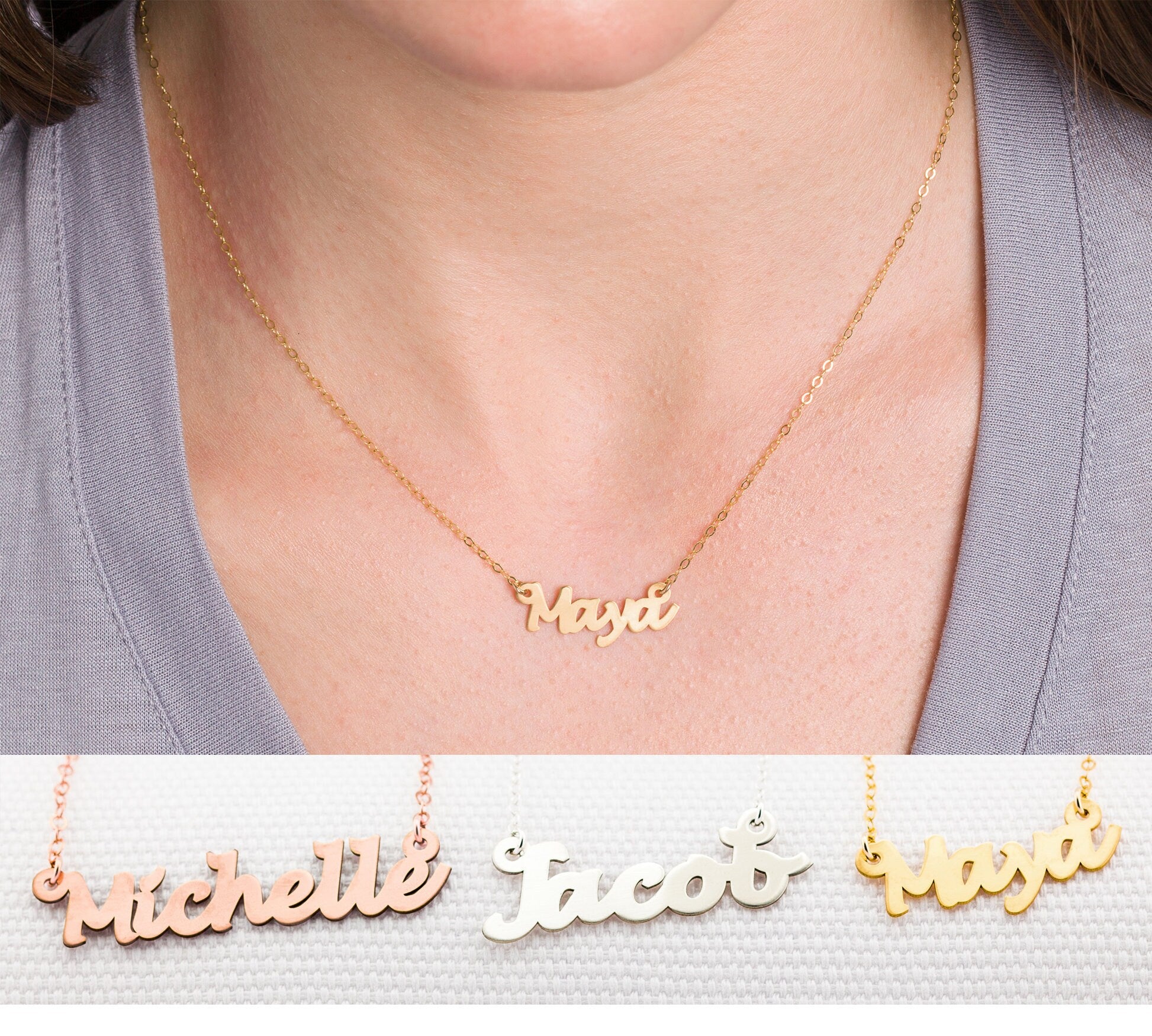 Maya Script Name Necklace