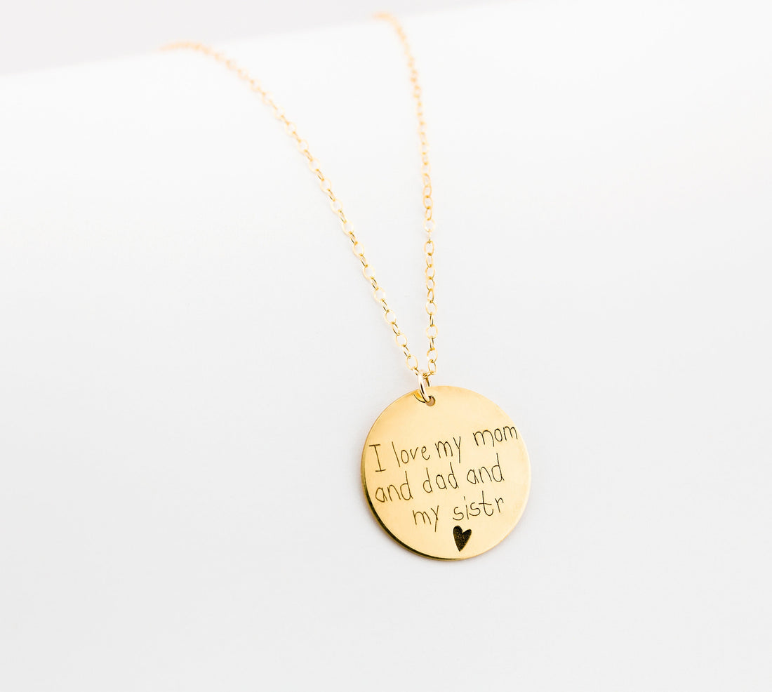 Memorial Engraved Disc Necklace