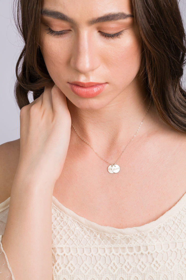 Engraved Disc Necklace