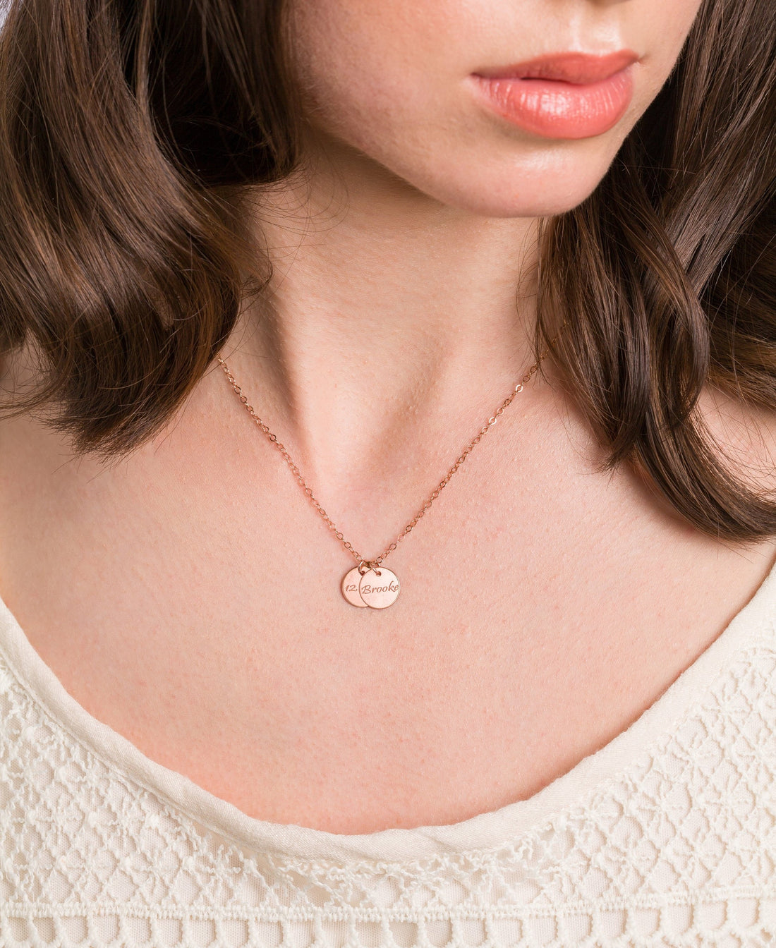 Engraved Disc Pendant Necklace