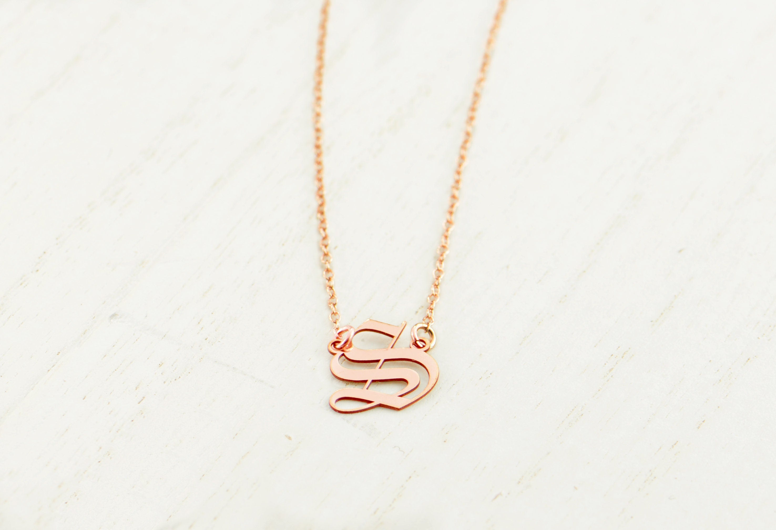 Old English Initial Necklace