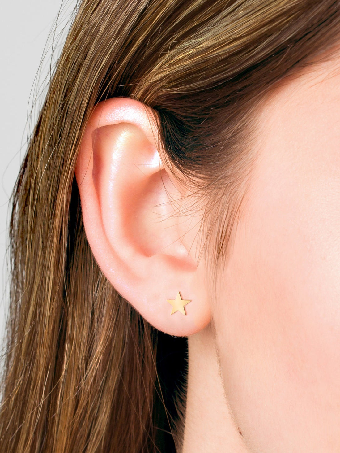 Moon Charm Stud Earrings