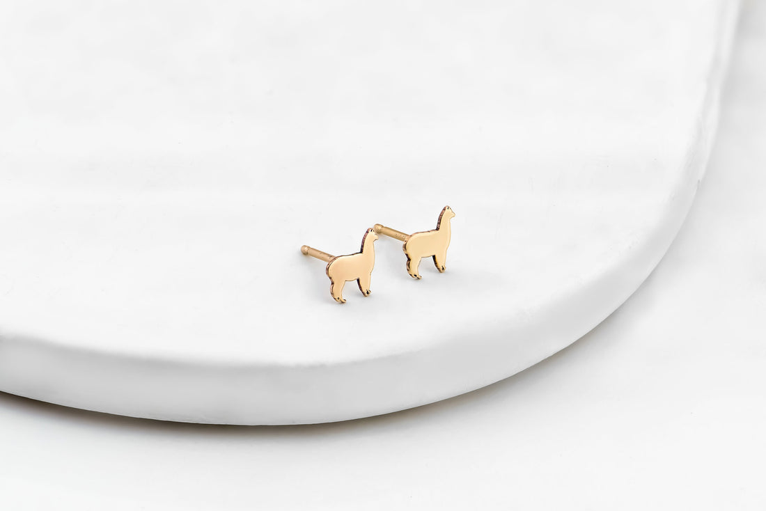 Llama Stud Earrings