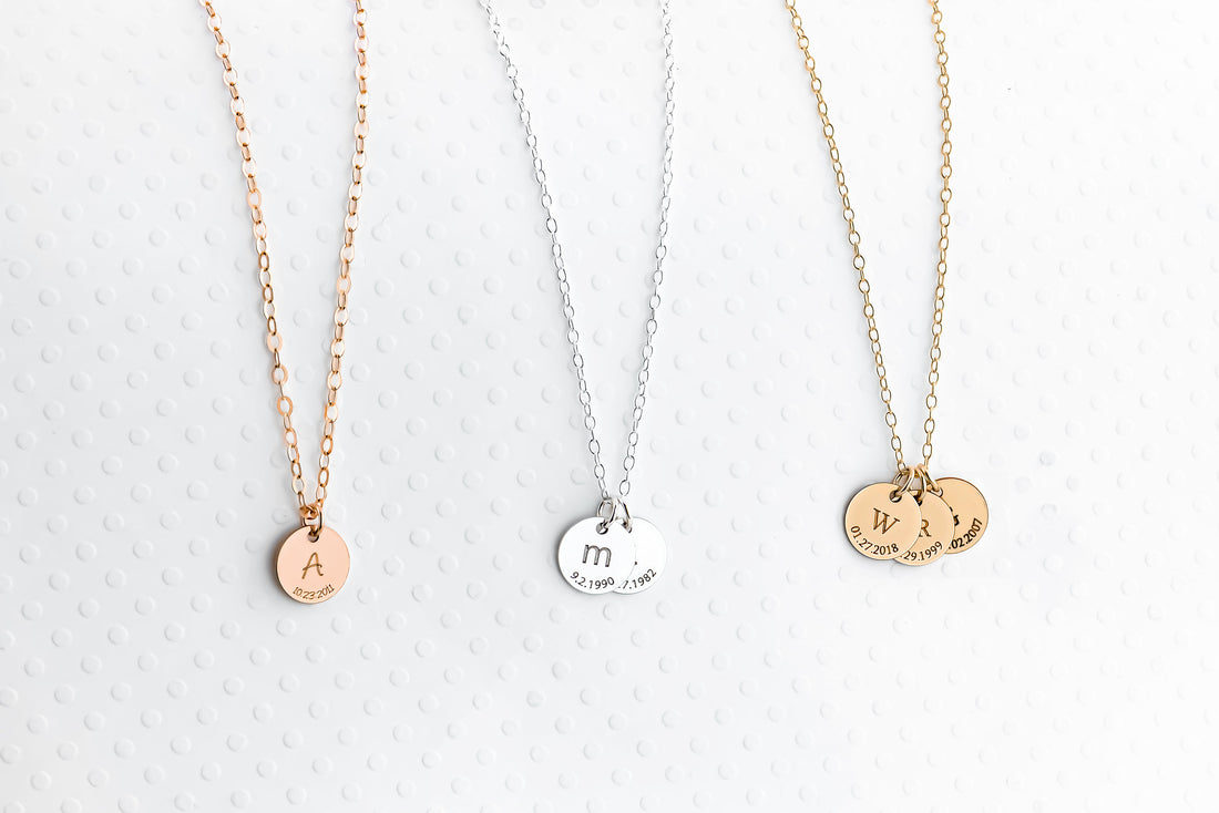 Gold Initial Disc Pendant