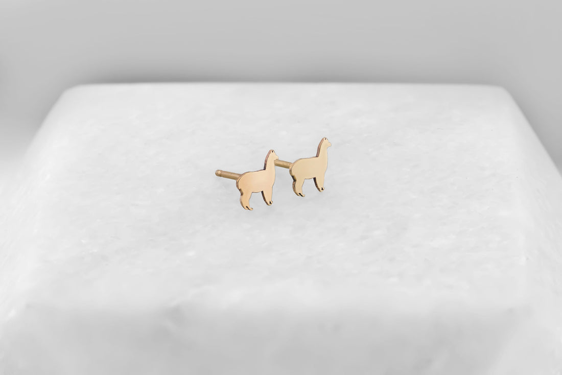 Llama Stud Earrings