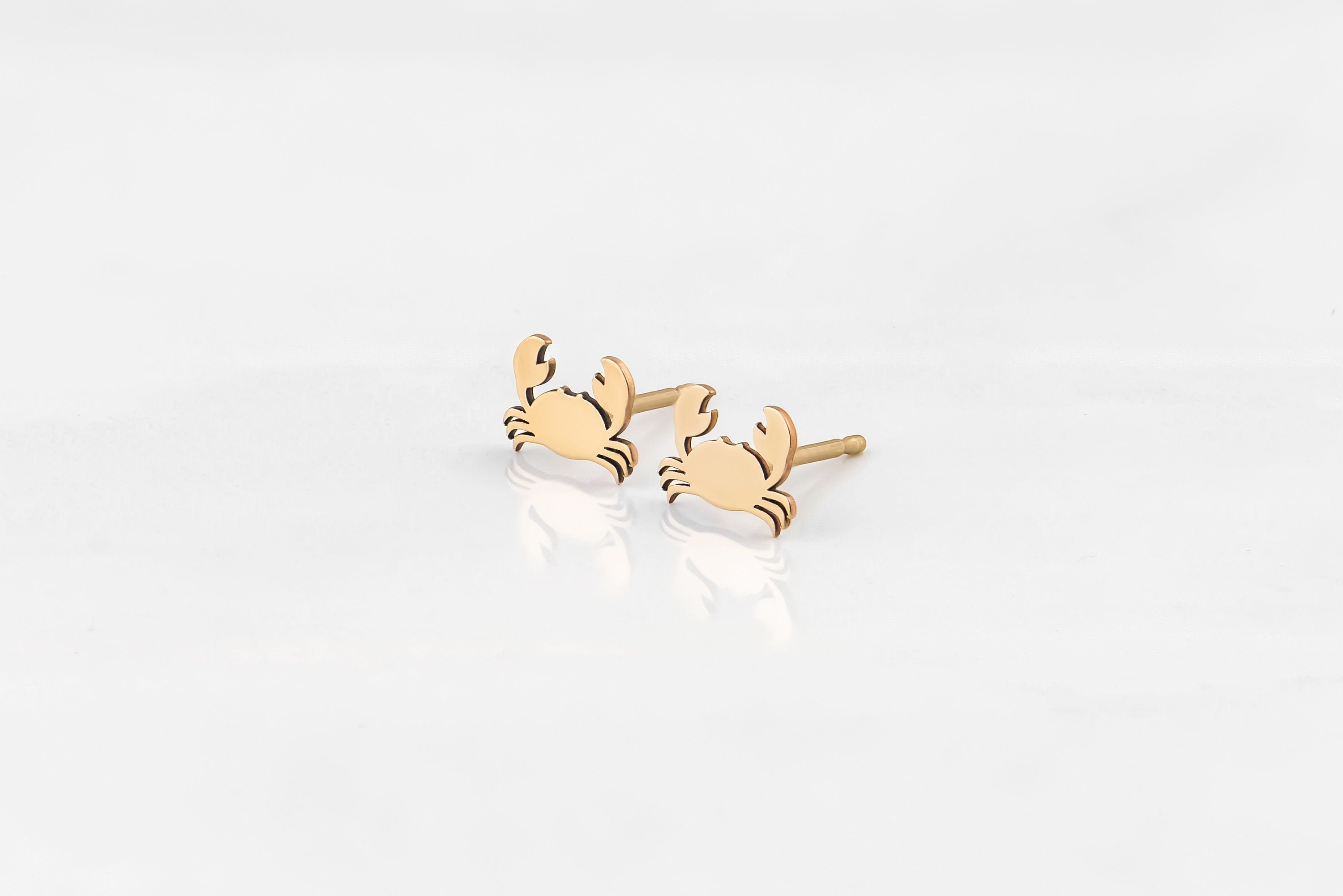 Crab Silhouette Stud Earrings