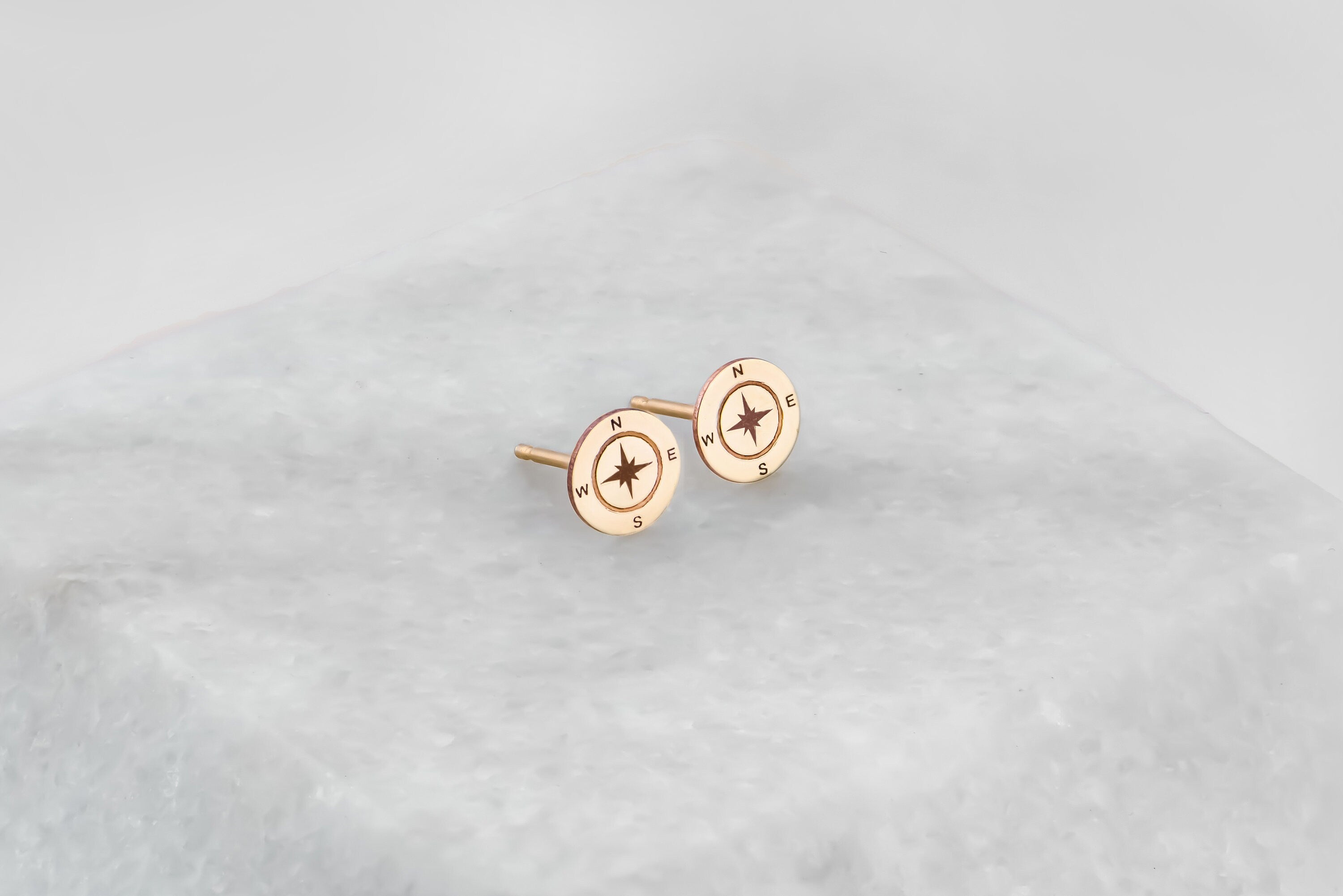 Compass Rose Stud Earrings