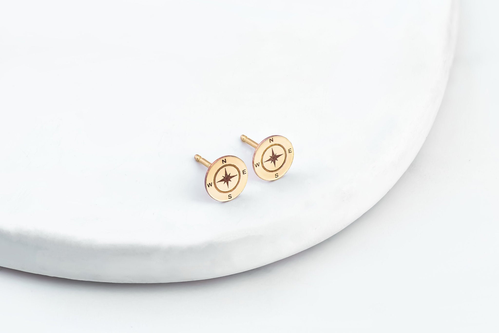 Compass Stud Earrings