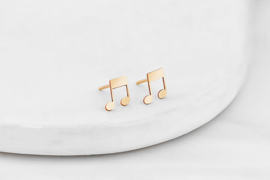 Musical Note Stud Earrings