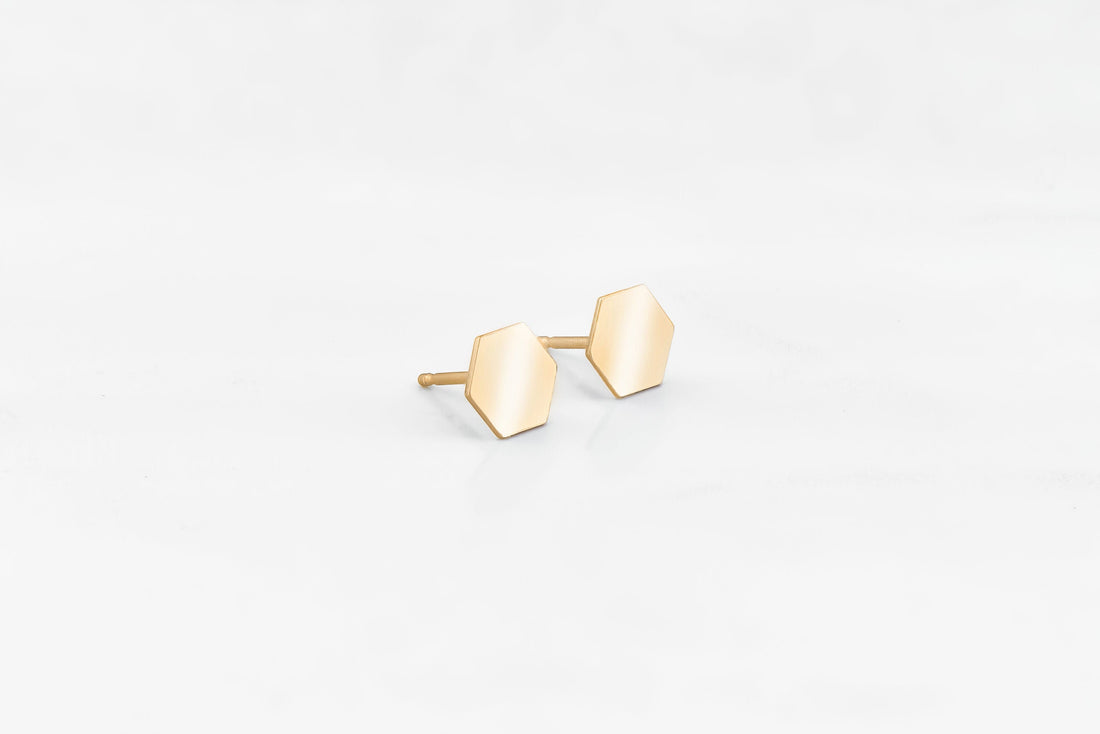 Hexagon Stud Earrings