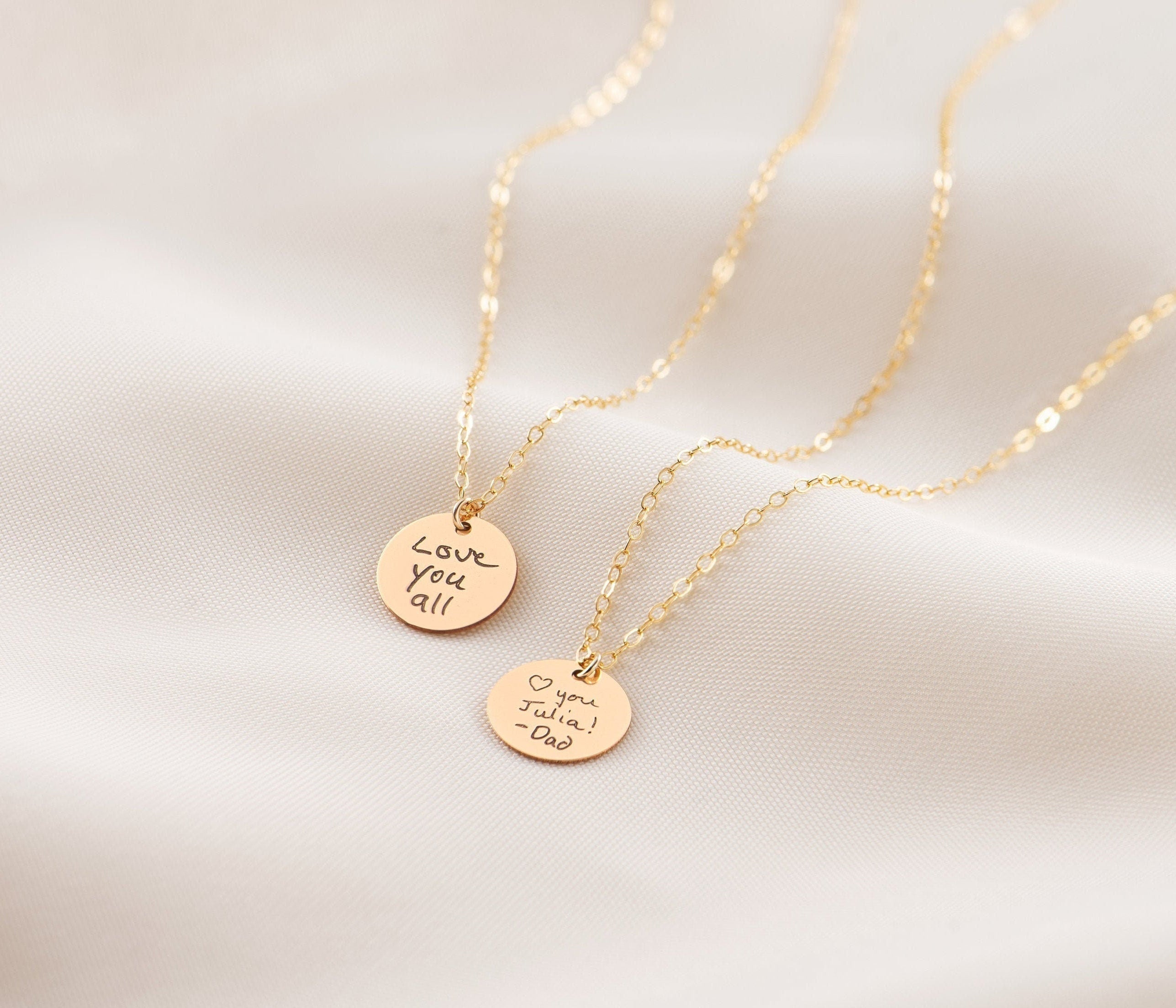 Handwritten Disc Pendant Necklace