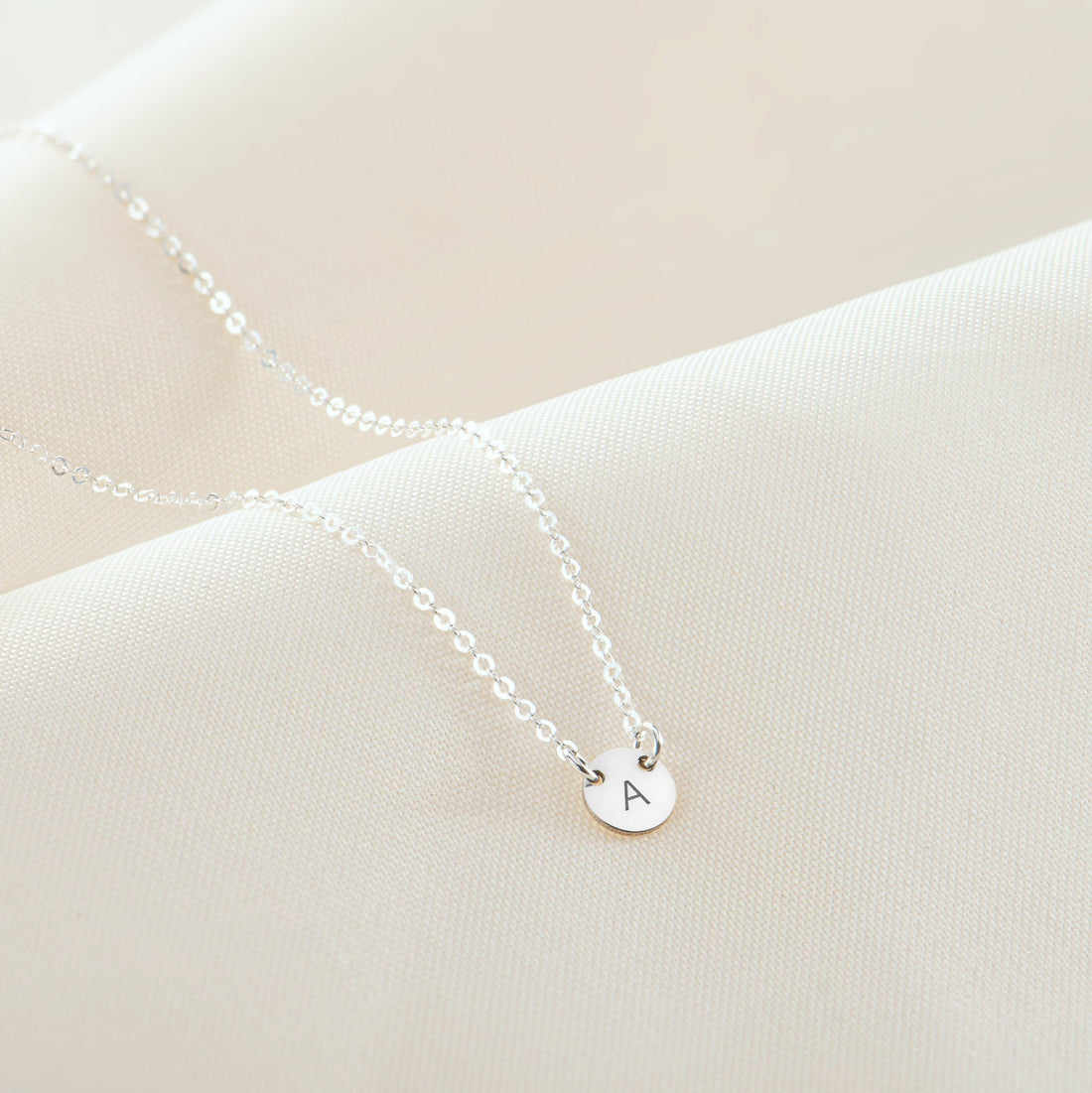 Initial Disc Beady Necklace