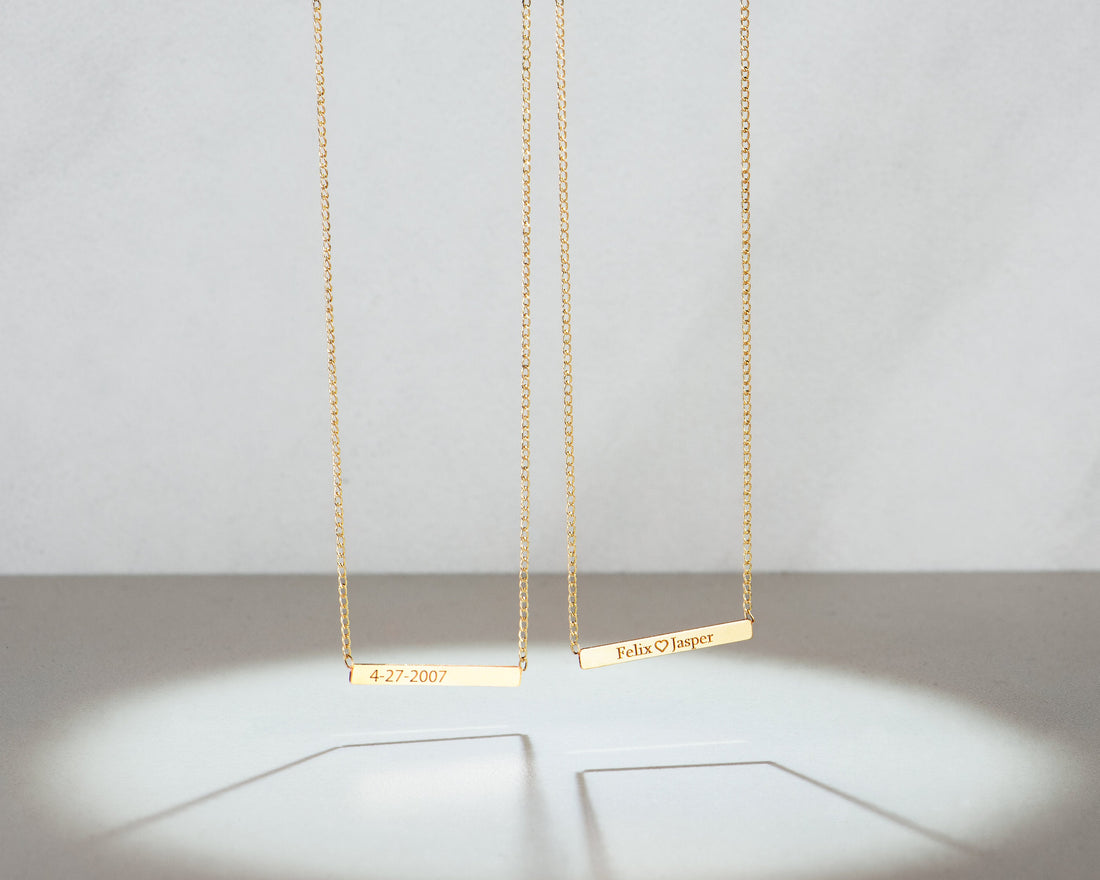 Emily Engraved Bar Necklace
