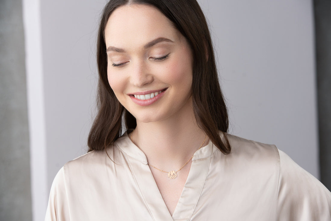 Monogram Pendant Beady Necklace