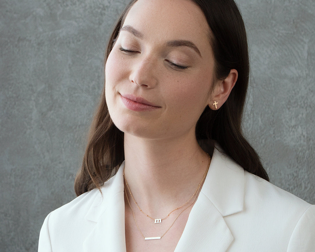 Gold Cross Stud Earrings