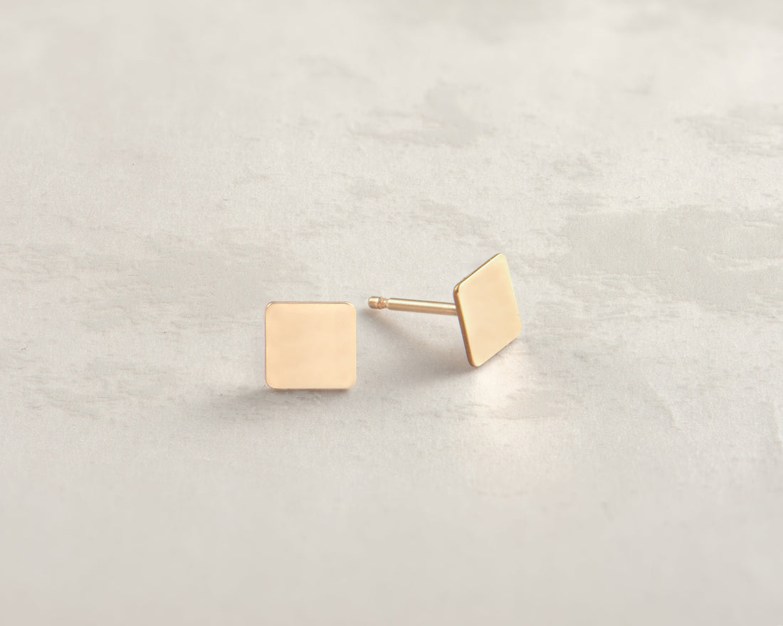Square Earrings Gold