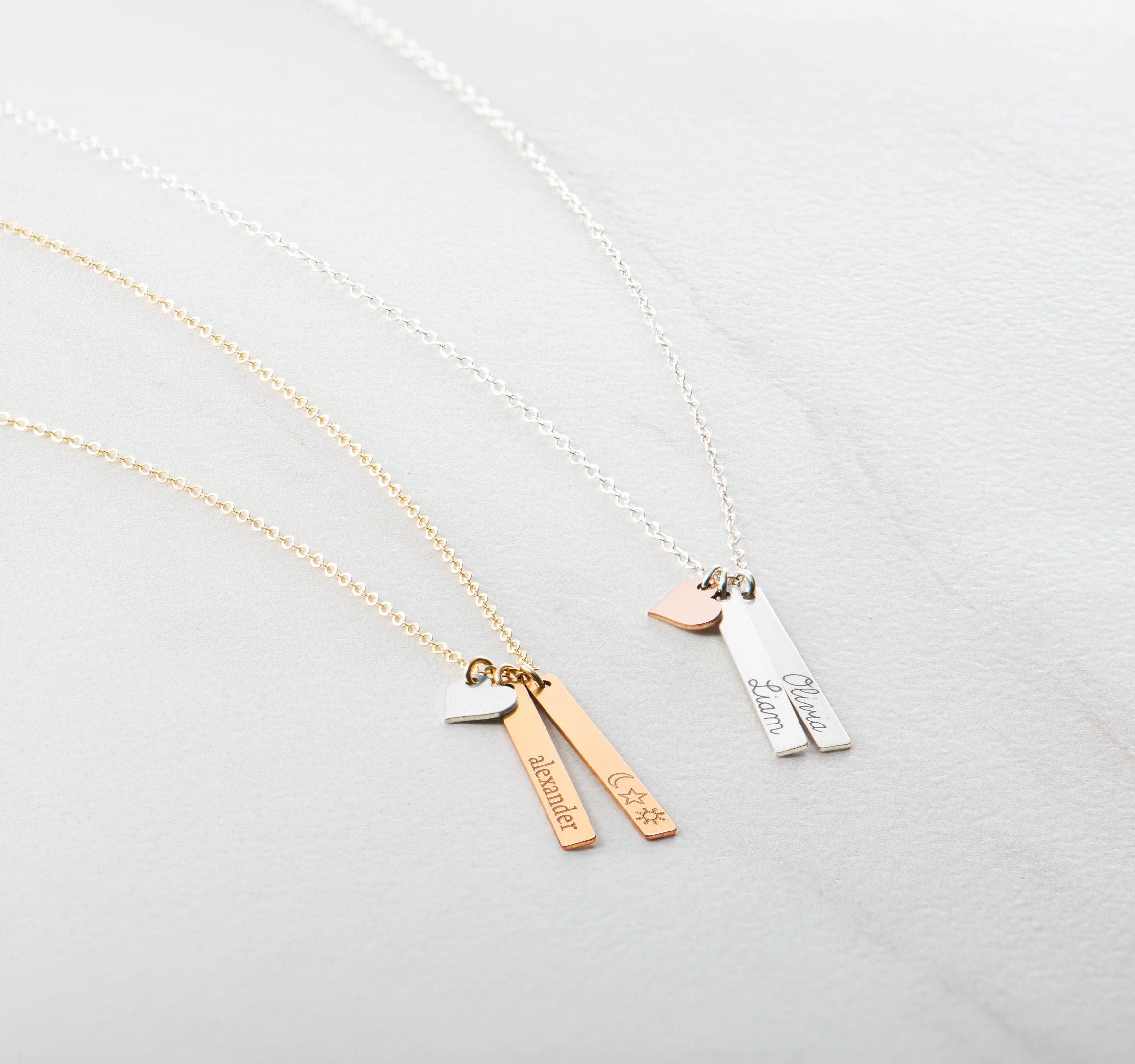 Vertical Bar Pendant Necklace