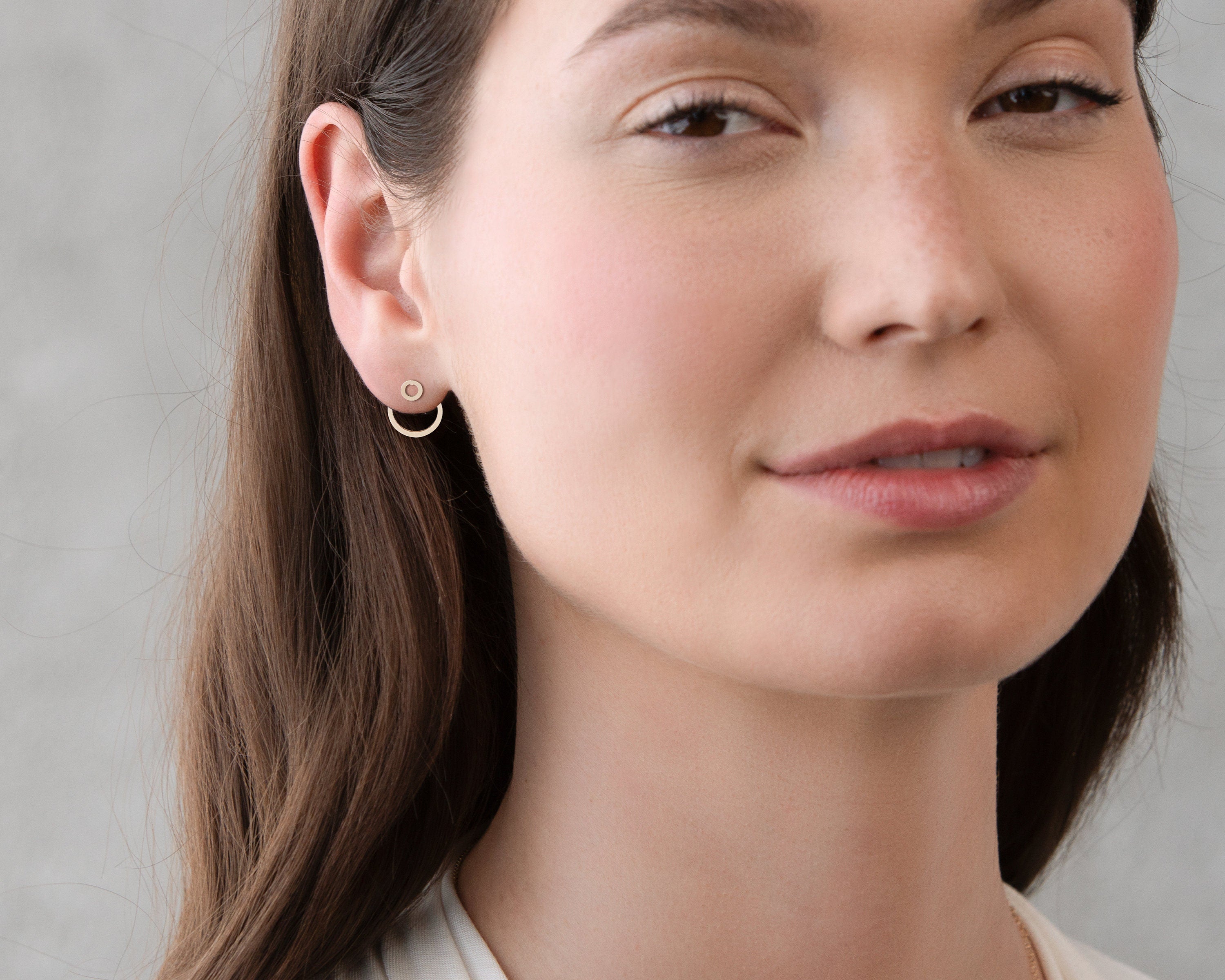 Open Circle Drop Earrings