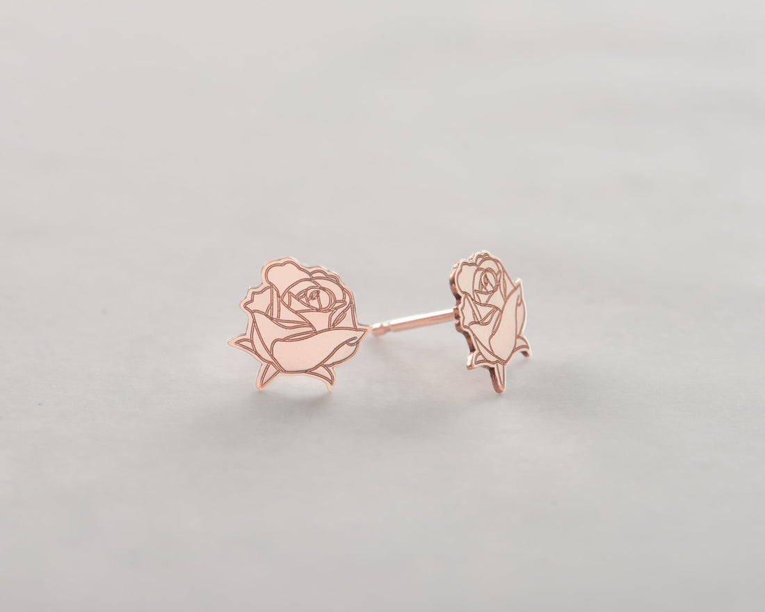 Birth Flower Stud Earrings