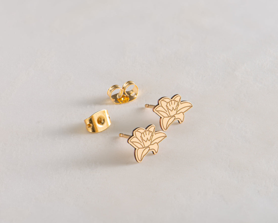 Birth Flower Stud Earrings