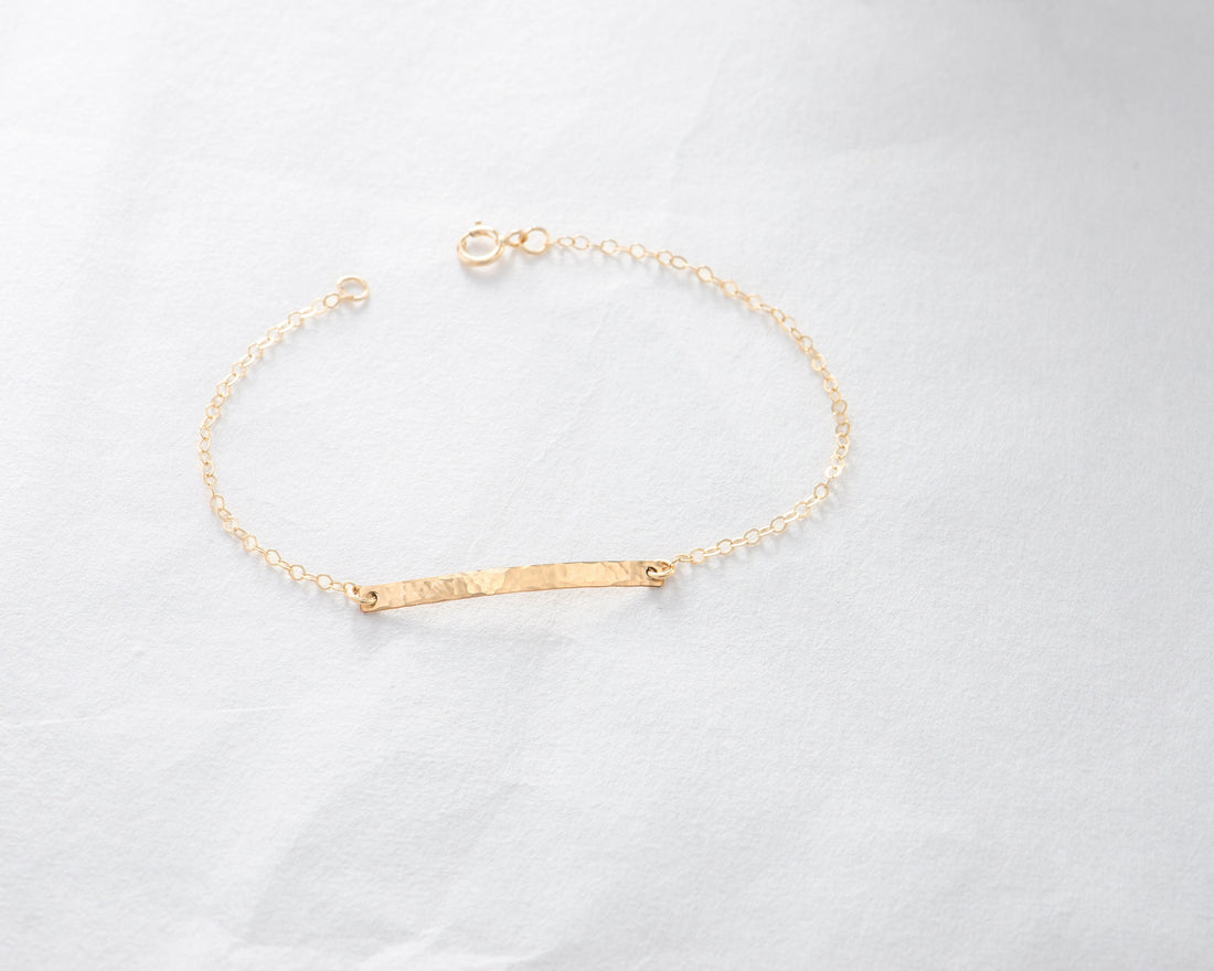 Hammered Gold Bar Bracelet