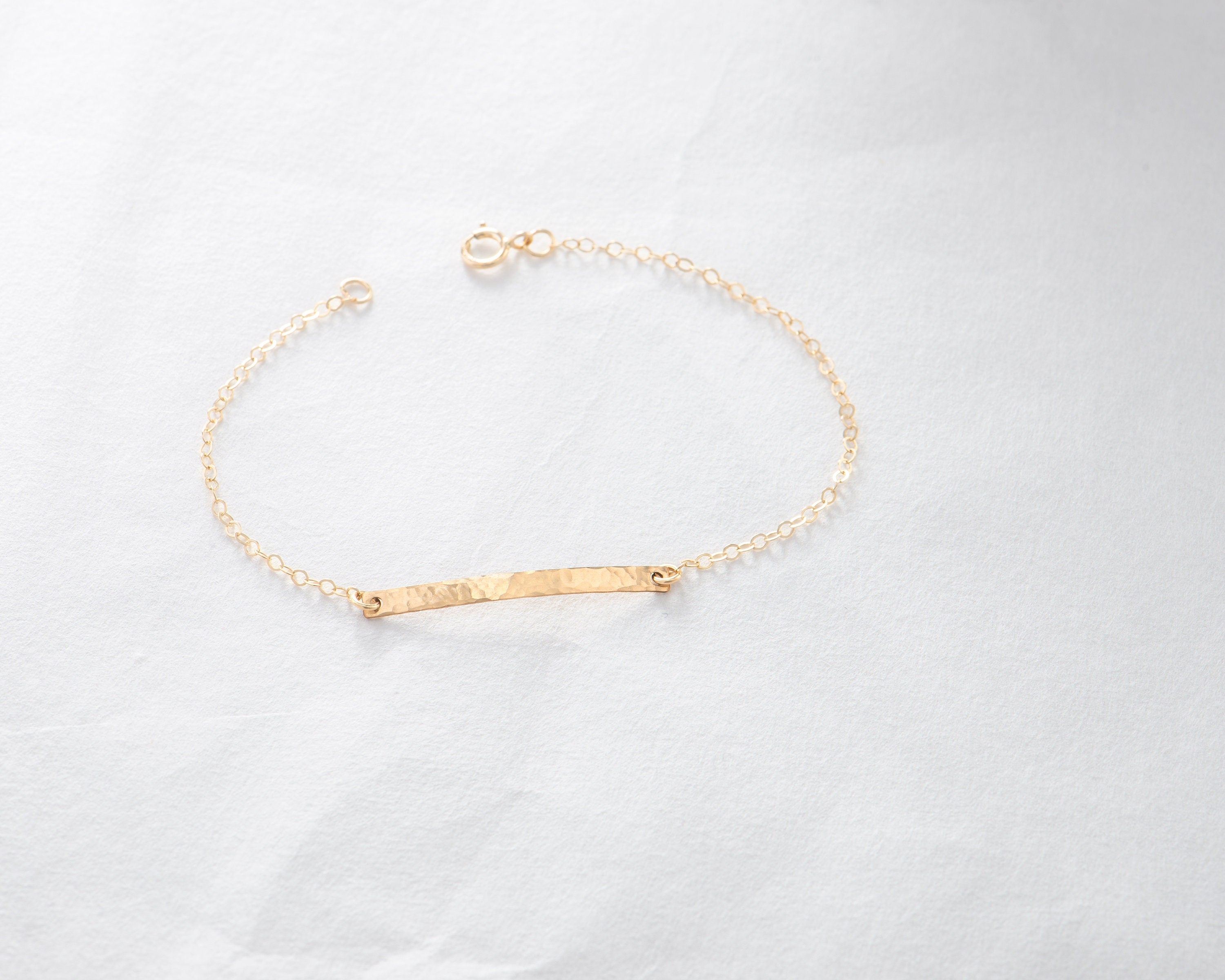 Hammered Gold Bar Bracelet