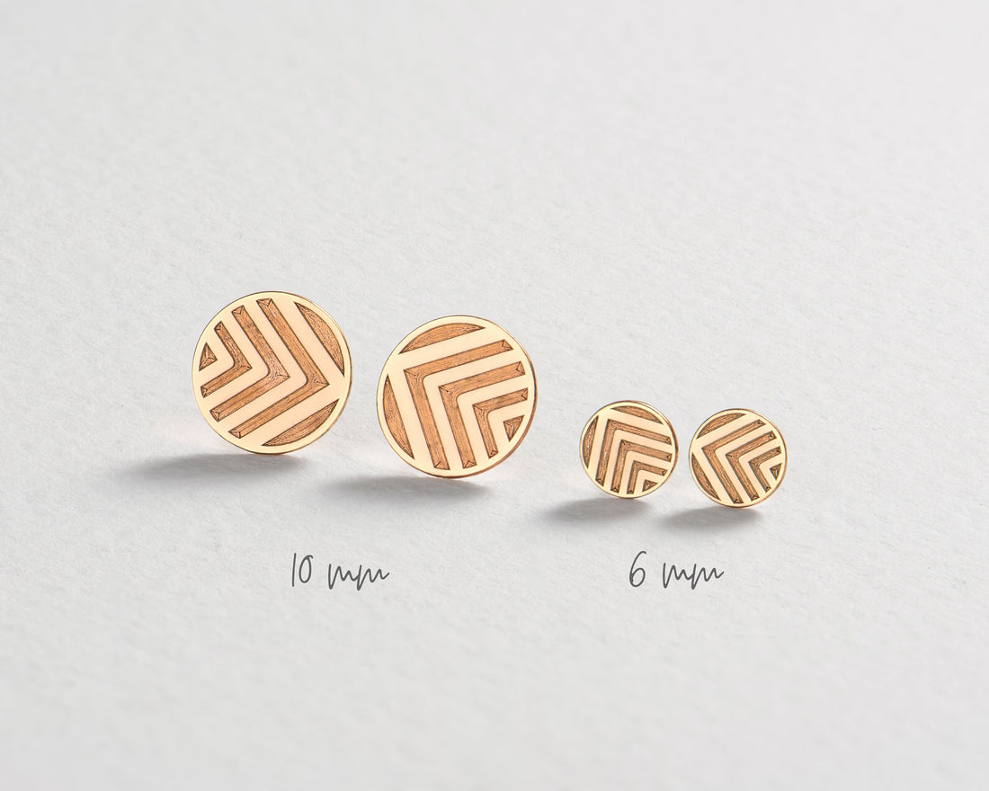 Chevron Earrings 6mm