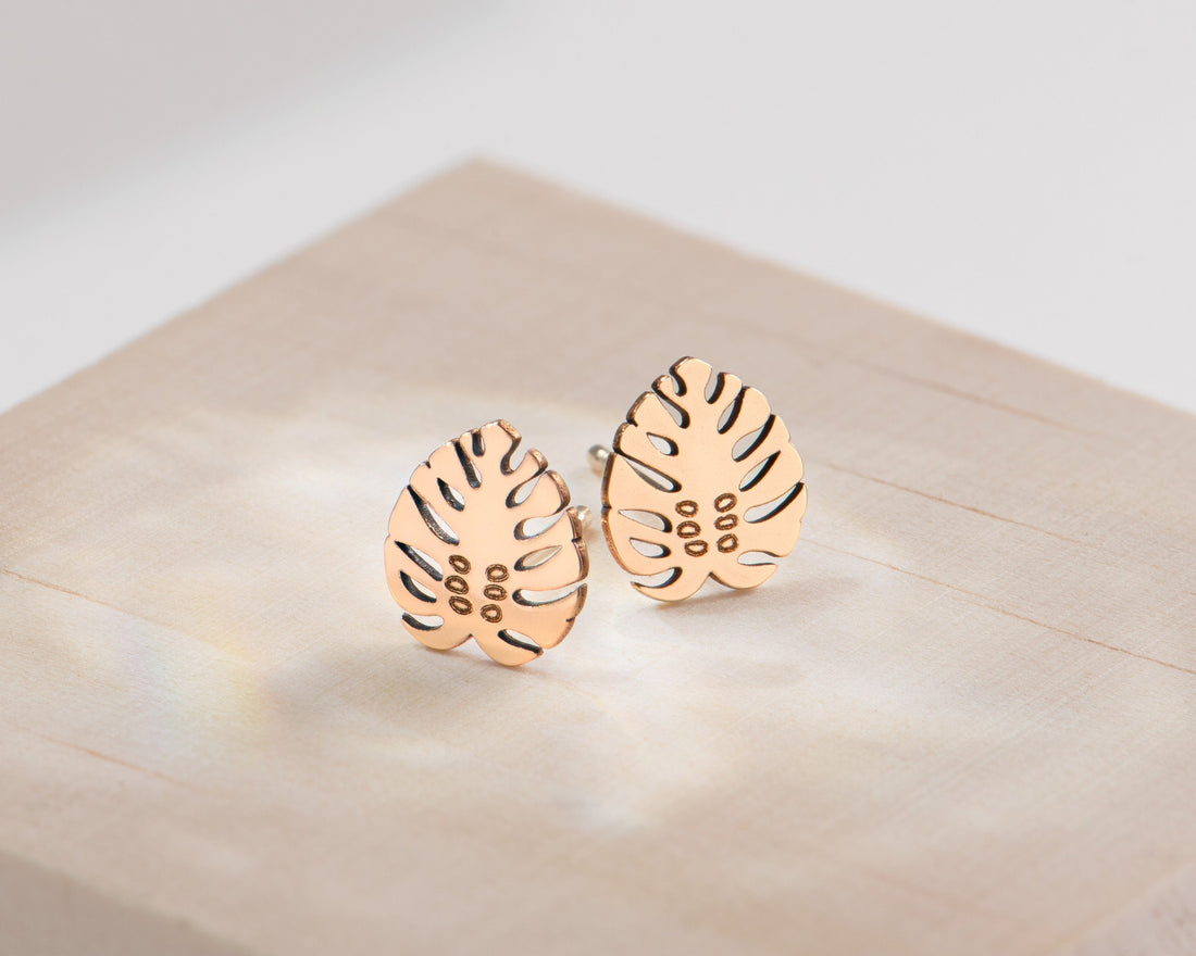 Monstera Earring Gold