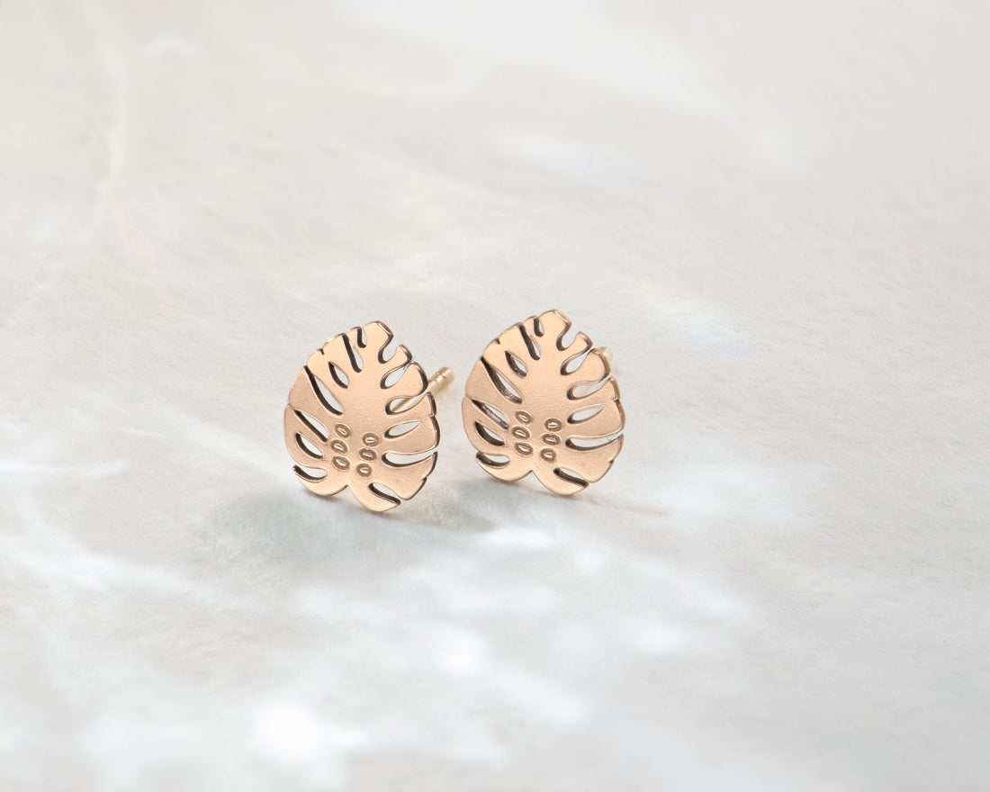 Monstera Earring Gold