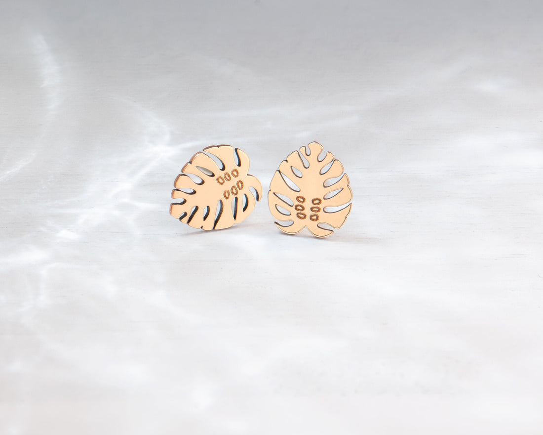 Monstera Earring Gold